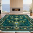 thumbnail image 2 of Design&I 5'x7' Ultra Soft Area Rug, Camper Interlocking Teal Border Bathroom Accessories Turquoise None Fluffy Washable Non Shedding for Bedroom Living Room Home Office, 2 of 7