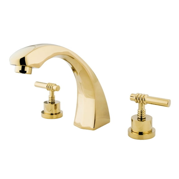 Kingston Brass KS4362ML  Two-Handle Deck Mount Roman Tub Faucet, Polished Brass