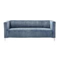 thumbnail image 4 of Home Design Gavin 2-Piece Velvet Living Room Set with Loveseat and Sofa, Square Arm Design, Channel Tufted Upholstery, Blue, 4 of 6