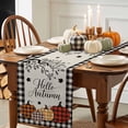 thumbnail image 3 of Fall Plaid Pumpkins Table Runner, Autumn Thanksgiving Kitchen Dining Table Decoration for Home Party Decor 13x90 Inches, 3 of 9