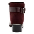 thumbnail image 2 of ALFANI Womens Burgundy Buckle Accent Oakleyy Pointed Toe Block Heel Slip On Leather Booties 10 M, 2 of 4