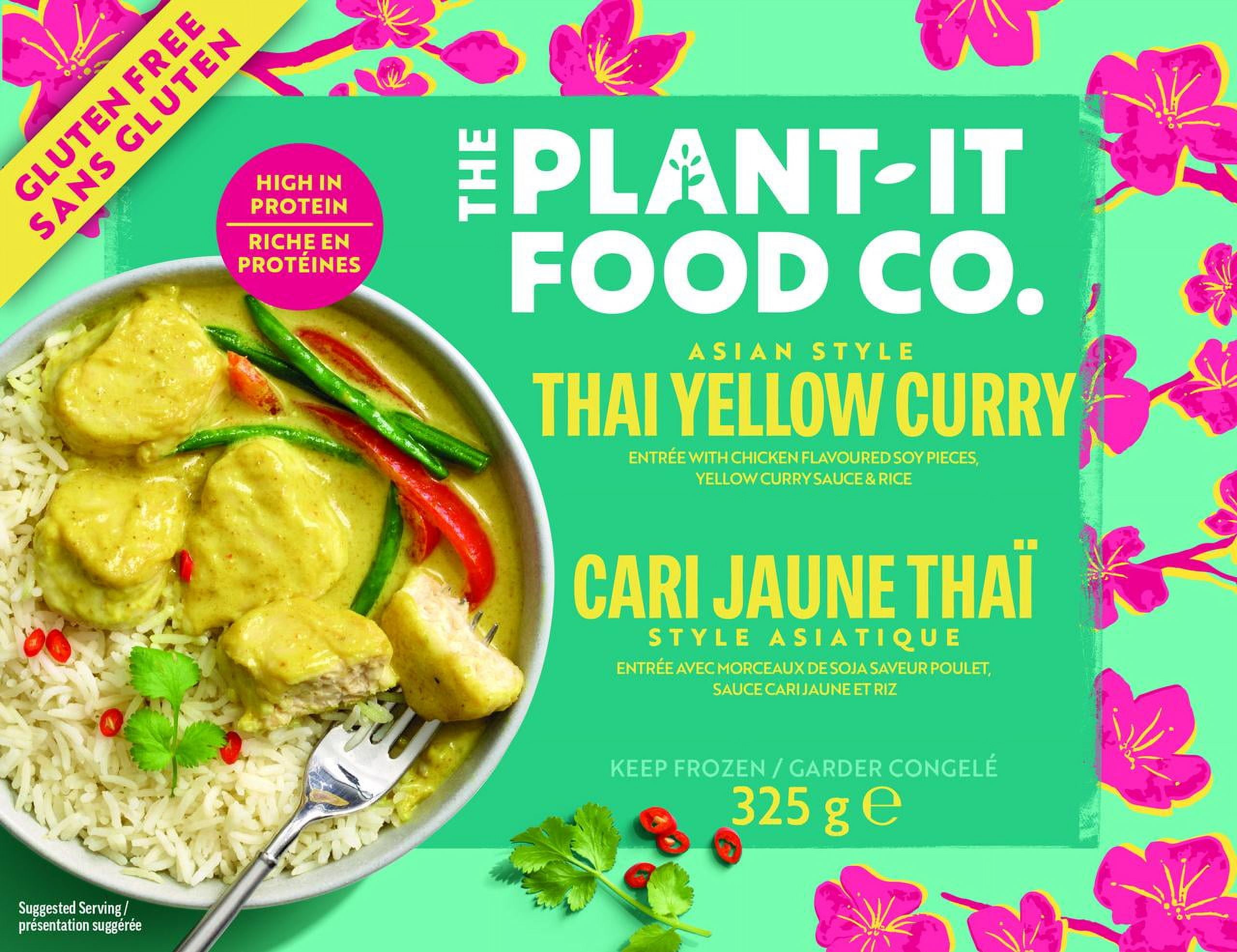 Plant It Thai Yellow Curry Bowl -  Plant Based, Gluten Free. 15G of Protein per Serving, Ready in 6 Minutes!, Thai Yellow Curry is a creamy dish with Chick'n pieces served over Basmati rice! 15g of protein per serving.