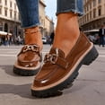 thumbnail image 2 of Women Chunky Heel Loafers Anti-Slip Lug Sole Platform Casual Work Business Dress Shoes, 2 of 6