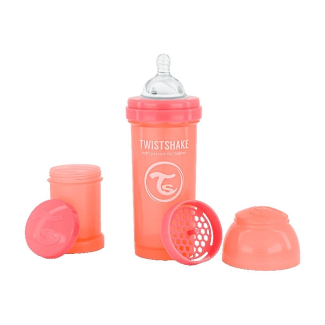 Twistshake Bouteille Anti-Coliques 260 ml Sans BPA Rose Pastel