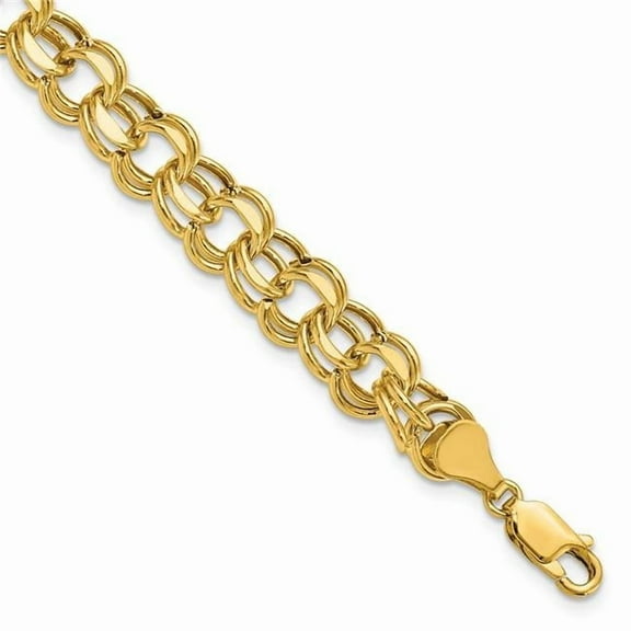 Primal Gold 14 Karat Yellow Gold Lite 8mm Double Link Charm Bracelet
