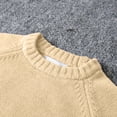 thumbnail image 5 of Spazoro Girls Crew Neck Knit Sweater, Breathable Warm Solid Color Long Sleeve Pullover Tops for Daily Layering Beige Size 3-4T, 5 of 9