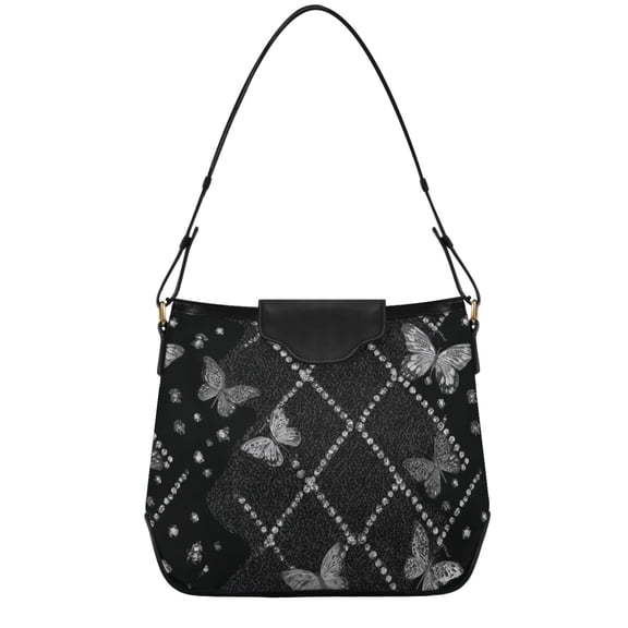 Iauyy Women's Handbag Removable Shoulder Satchel Bag-Polyester and PU leather ,Black and White Leopard Print