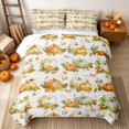 thumbnail image 2 of Erosebridal Botanical Pumpkin Twin Quilt Set, Hippie Autumn Leaf Twin Coverlet Set for Boys Girls, Cream Orange Sage, 2 Pieces 1 Bedspread and 1 Pillowcase, 2 of 7