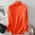 thumbnail image 2 of UJNDER Turtleneck Knit Sweater for Women Classic Winter Pullover Cozy Casual Orange XL, 2 of 3
