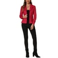 thumbnail image 2 of INSPIRE CHIC Women's Faux Suede Button up Casual Open Front Drawstring Long Sleeve Blazer S Red, 2 of 5