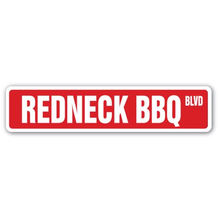 REDNECK BBQ Street Sign pulled pork brisket ribs bar-b-que | Indoor/Outdoor |  24