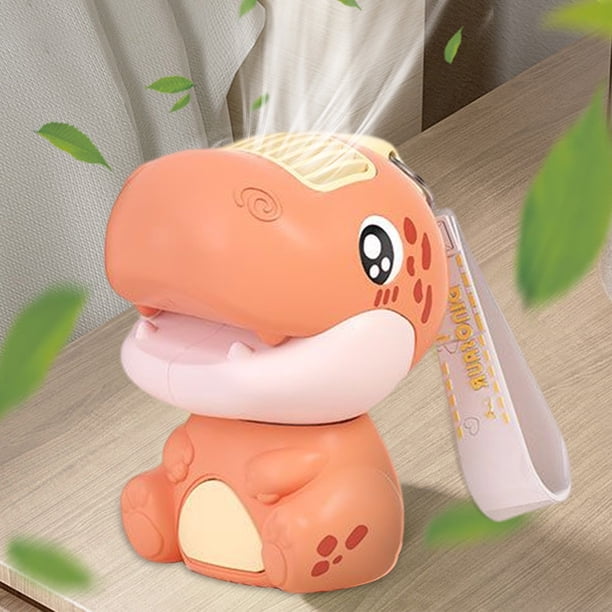 Admirador USB Dinosaur Mini Handheld Fan Bladeless Mute 2 velocidades ajustables (naranja)