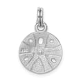 thumbnail image 3 of White Sterling Silver Charm Pendant 16 mm 13 Rhodium-Platedenamel Sand Dollar, 3 of 4