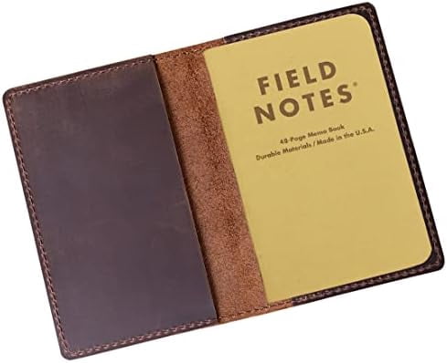 Tekola Genuine Leather Journal Cover for Field Notes Notebooks, Moleskine Cahier Journal Pocket 3.5 x 5.5 Inches, Bourbon Brown