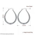 thumbnail image 2 of GKNET 925 Sterling Silver Size 38MM Hoop Earrings Ripple Fashion Women Delicate Jewelry Gift, 2 of 8