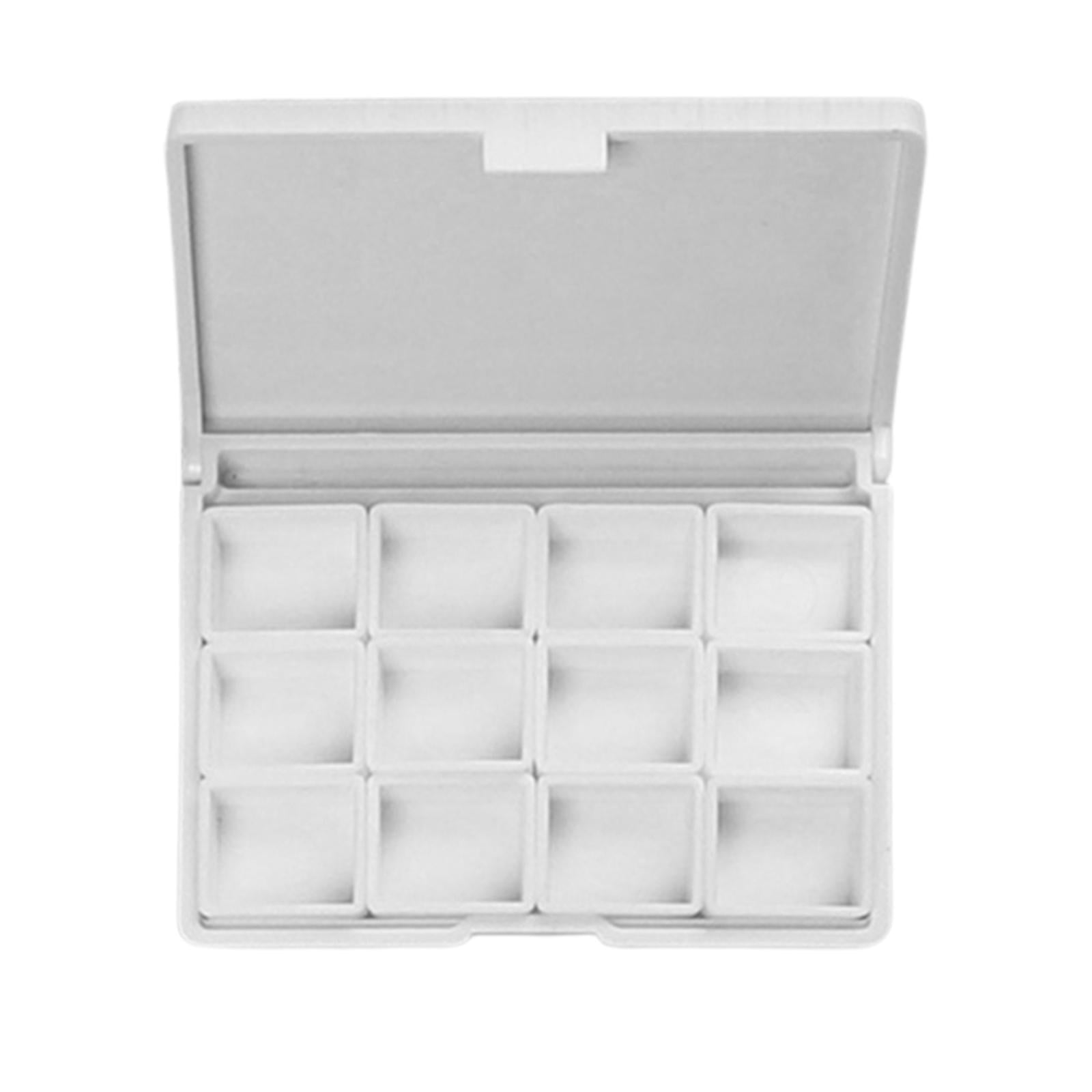 Milageto Watercolor Travel Palette Portable Plastic Organizer with Lid Half Pans Case for