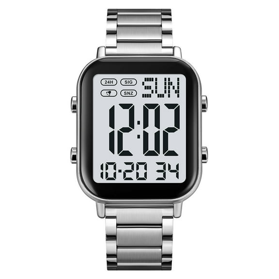 Square Digital Sports Watch for Men - Waterproof, Multifunction Outdoor Watch with LED Display