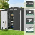 thumbnail image 3 of 10' x 8' Outdoor Metal Storage Shed, Tools Storage Shed, Galvanized Steel Garden Shed with Adjustable Shelves and Lockable Doors, Outdoor Storage Shed for Backyard, Patio, Lawn, D7812, 3 of 8