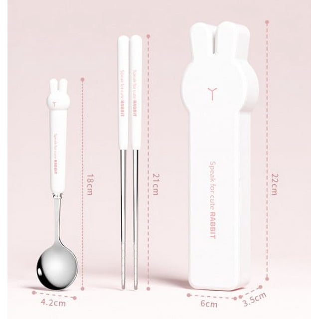3-in-1 Stainless Steel Fork Spoon Chopsticks Set Travel Set