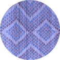 thumbnail image 1 of Ahgly Company Indoor Round Abstract Blue Modern Area Rugs, 4' Round, 1 of 4