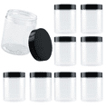 thumbnail image 2 of Tyeign 24-Pack Pet Clear Plastic Jars with Black Lids, Wide-Mouth Food-Grade Containers for Spices Crafts Pantry, Reusable Bpa-Free Storage Set for Meal Prep & Diy Gifts, Black Lid Plastic Jar*24, 2 of 7