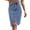 Blue, variant on Women's High Waist Mid-Length Denim Pencil Skirt with Slit Autumn