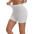 thumbnail image 4 of INSPIRE CHIC Slip Shorts for Under Dresses for Women's Seamless High Waist Tummy Control Butt Lifter Thigh Slimmers S White, 4 of 5