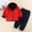 Red, variant on NAISIBABY Boys Girls Fleece Sets, Zipper Jacket Tops Sweatpants Solid Soft Warm Kids Casual Sets Blue 5-6T