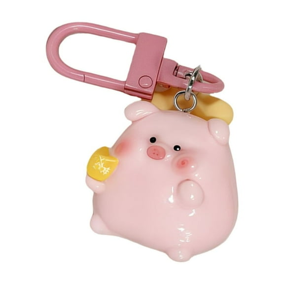 SDFGTstore Soft Resin Animal Keychain Compact Pig Design Great for Personal Belongings
