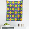 thumbnail image 1 of New Orleans Tapestry, Mardi Gras Themed Rhombuses with Fleur De Lis Motifs Classic Geometry, Fabric Wall Hanging Decor for Bedroom Living Room Dorm, 5 Sizes, Green Violet Yellow, by Ambesonne, 1 of 1