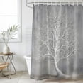 54x78 Inch Shower Curtain Decorative White Trees Bathtub Bath Curtains ...