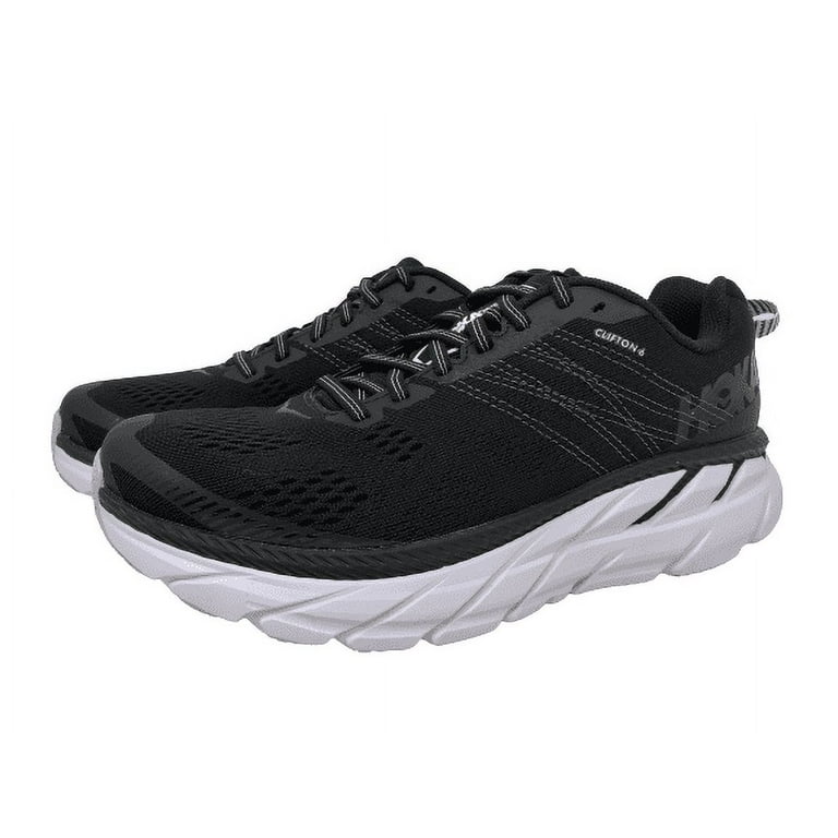 HOKA ONE ONE Women s Clifton 6 Running Shoe Black White 10.5 D W US