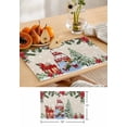 thumbnail image 4 of Placemats 1 Pack, Beige Christmas Woven Placemat, Linen Place Mats for Kitchen/Dining Tables, Xmas Tree Gnomes Poinsettia Snowflake Washable Table Mats for Party, 4 of 8