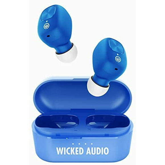 Wicked Audio Hiro True Sans Fil Bluetooth 5.0 Écouteurs 12H Temps de Jeu Microphone Intégré, Contrôle de la Piste, Boîtier Incliné,