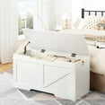 thumbnail image 4 of Storage Chest cm Retro Toy Box Organizer with UShaped CutOut Pull Storage Bench Hinge Sturdy Toy Chest Wooden Supports kg Easy Assembly Rustic BFCW, 4 of 9