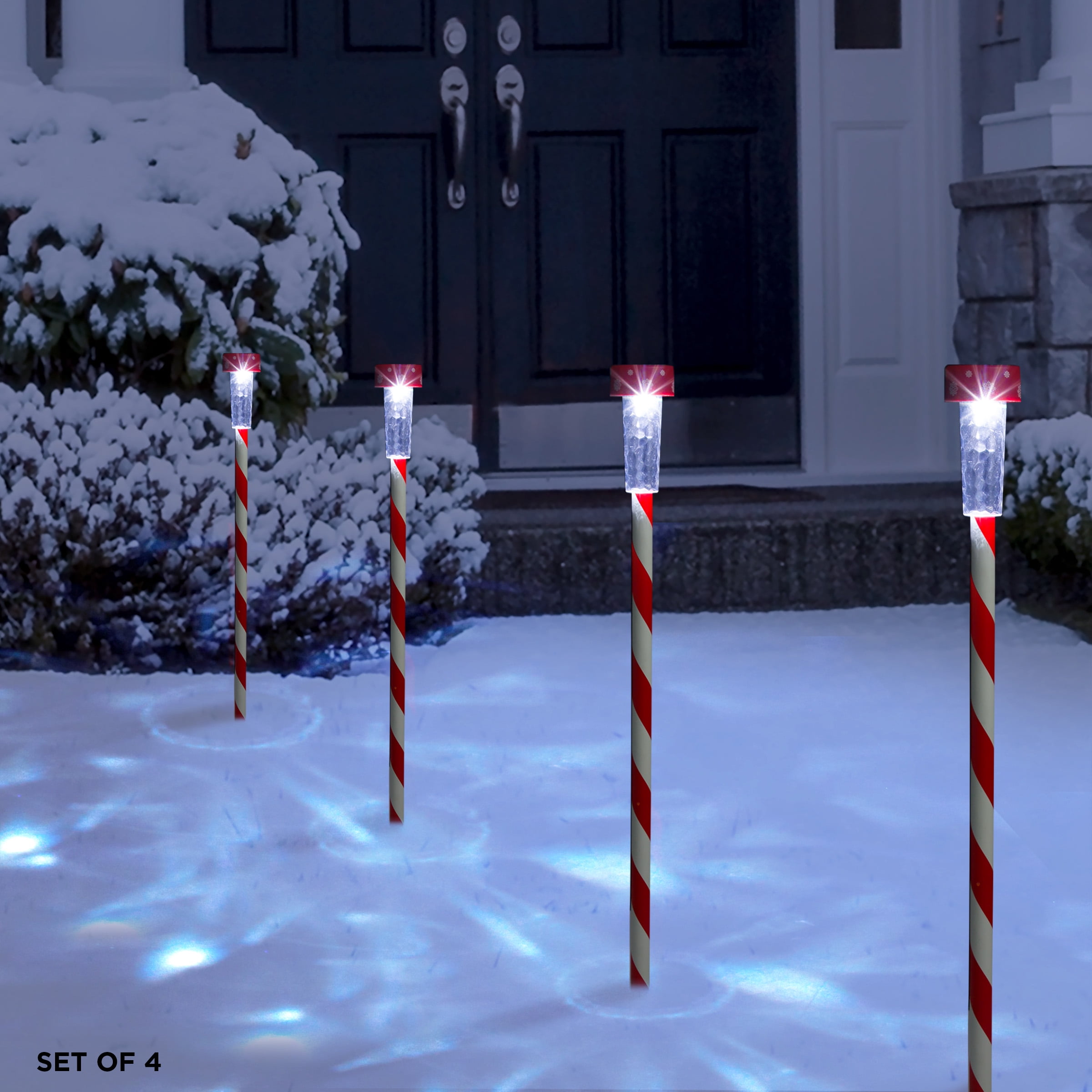 red and white solar lights