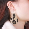 thumbnail image 3 of Ayyufe Women Leopard Print Teardrop Dangle Leather Hook Earrings, 3 of 7