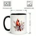 thumbnail image 2 of 1pc Cardinal Coffee Mug, 11oz Ceramic Cup with Elegant Red Bird Design, Microwave & Dishwasher Safe, Ideal for Home or Office Use, Unique Novelty Gift for Bird Lovers, 2 of 8