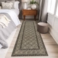 thumbnail image 4 of Runner Rug 2'x6', Grey Boho Washable Non-Slip Hallway Runner Rugs, Vintage Ethnic Tribe Abstract Art Floral Bedside Rugs Floor Mats Carpet Runners for Kitchen Bathroom Laundry Room, 4 of 8