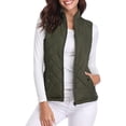 thumbnail image 5 of Xyxonk Puffer Vest Women Fall 2025 Quilted Jacket Zip-Up Sleeveless Outwear Vests Lightweight Stand Collar Coats With Pocket,Dark Green L, 5 of 5