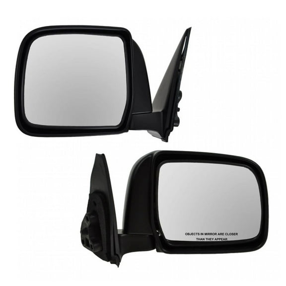 TRQ Smooth Black Manual Folding Mirror Pair Set of 2 for 97-99 Toyota 4Runner MRA04787