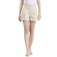 thumbnail image 5 of INSPIRE CHIC Women's Summer Belted Cotton Work Office High Waist Shorts with Pockets Beige M, 5 of 6