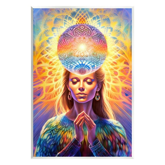 Stupell Industries Chakra Woman Fractals Abstract Painting Unframed Art Print Wall Art, 10 x 15