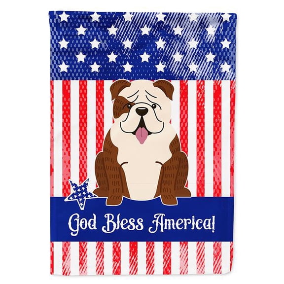 Carolines Treasures BB3116CHF Patriotic USA English Bulldog Brindle White Flag Canvas House Size