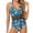 Blue, variant on Women Flowers Print Bikini Swimwear Push-Up Swimsuit Bathing Suit