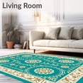 thumbnail image 2 of ODIKA 4'x6' Machine Washable Non-Slip Area Rug, Vita Blooming Medallion Heritage High Traffic Rug, Gold, 663294, 2 of 7