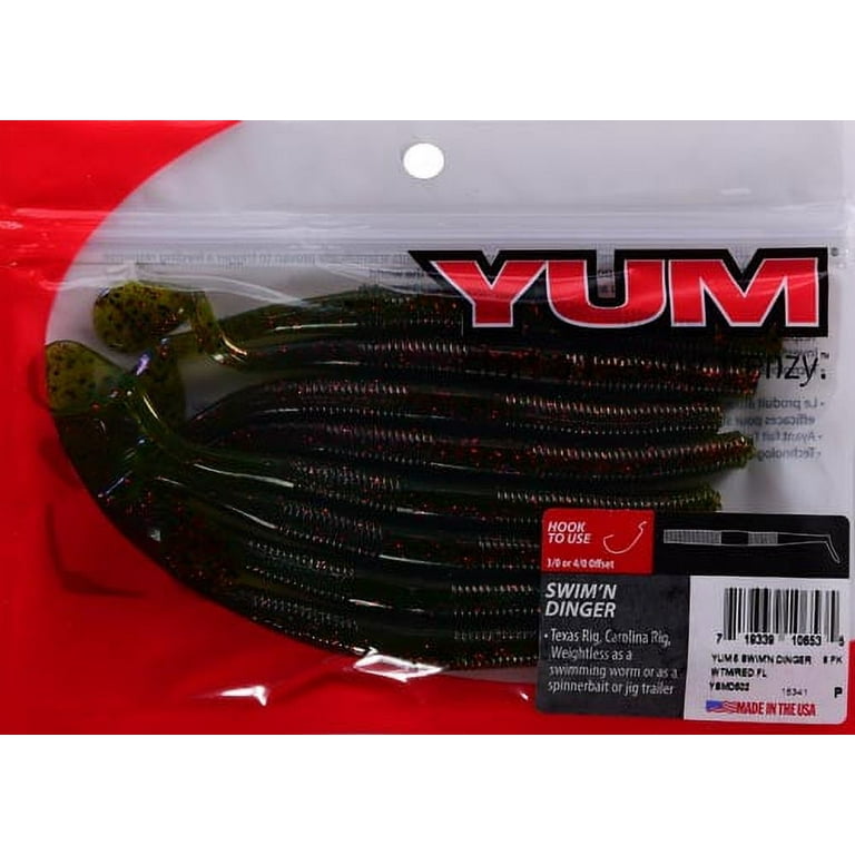 Yum Lures Ysmd502 Swim'n Dinger Fishing Bait, Watermelon/Red Flake, 5 inch
