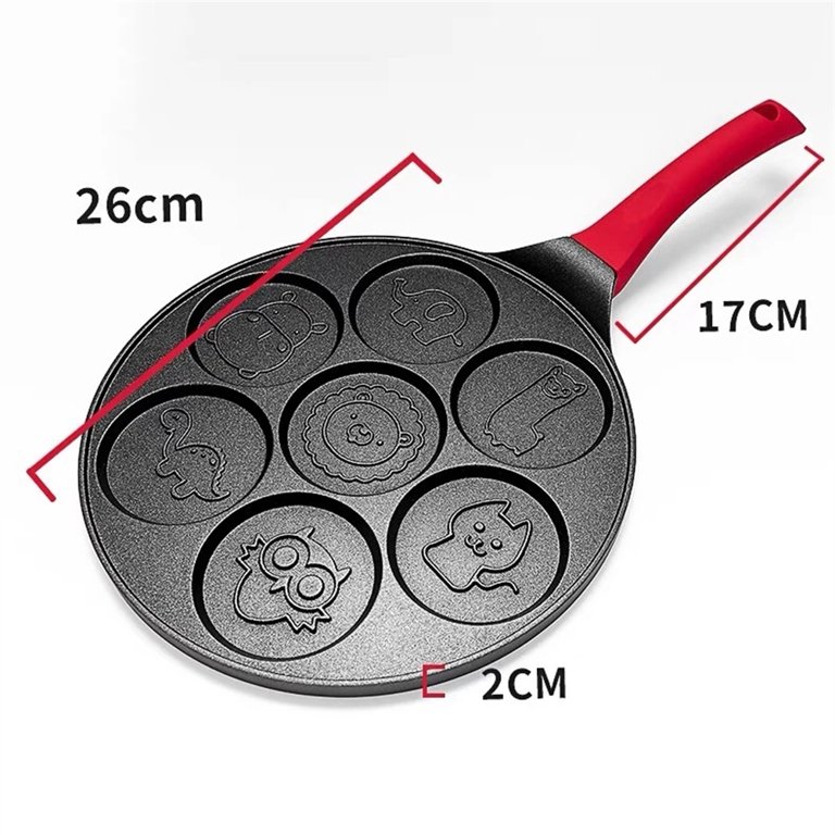 7-in-1 Animal Pattern 10 Non-stick Pancake Pan for Eggs, Meat, Pancakes,  Vegetables, Breakfast, Bruch Heating Pan, Multi-functional, with Cool Touch  Handle 