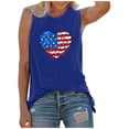thumbnail image 1 of Tops sin mangas del día de la independencia de las mujeres Tops de chaleco sin mangas con estampado de cuello redondo Pompotops  lopia988589, 1 of 6
