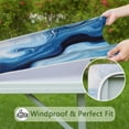 thumbnail image 6 of Light Blue Marble Flow Pattern Square Fitted Tablecloth with Elastic Edge,Square Table Cover,Washable Elastic Table Cover for Home Kitchen Party Decor 34"x34", 6 of 6